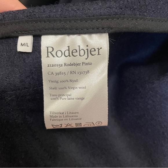 Women's Rodebjer Pinto Navy Blue Jacket  Poncho – Size M/L, Elegant & Minimalist - Picture 6 of 11